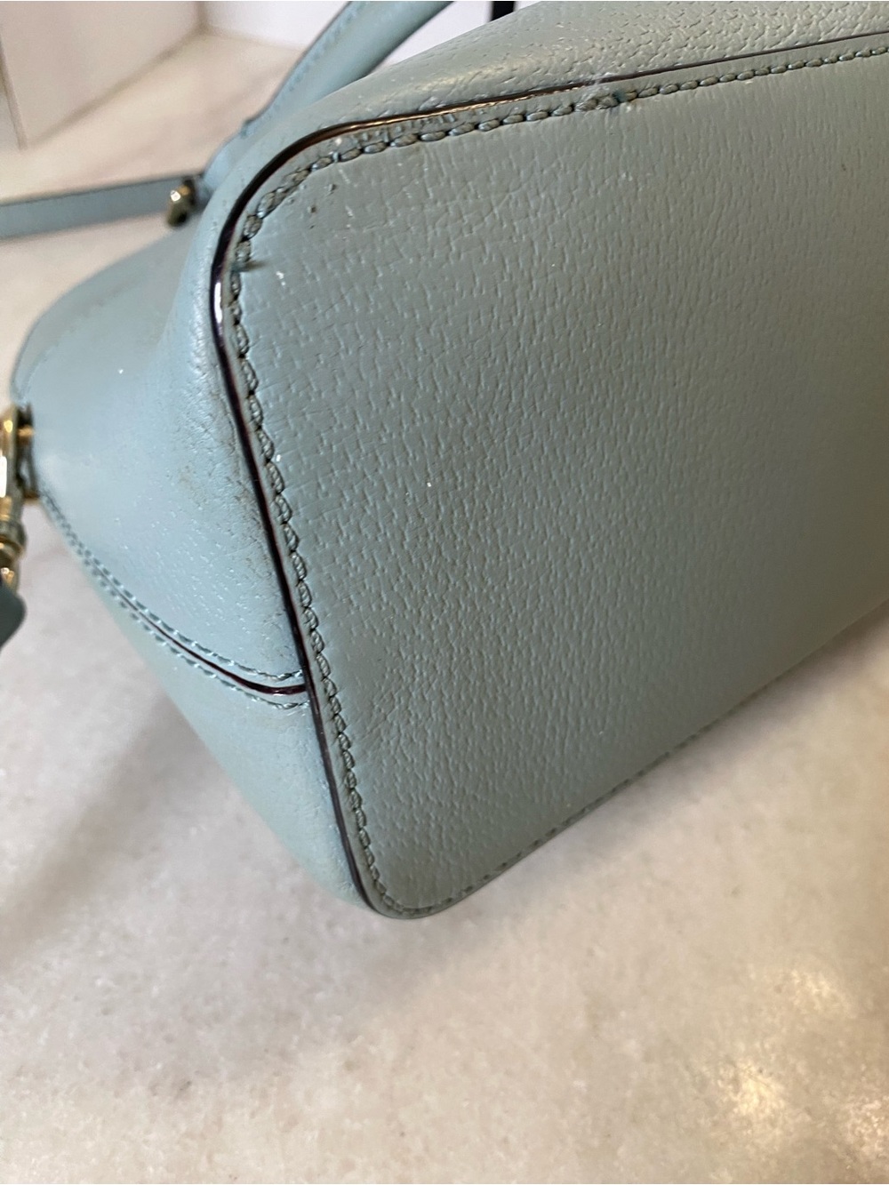 Kate Spade Grove Street Carli Blue Leather Satchel Crossbody WKRU4192 - Picture 7 of 11